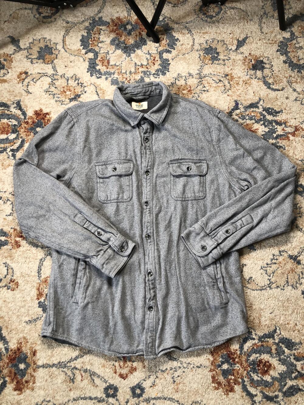 Marine Layer Shirt Jacket Mens Large Button Up Shacket Casual Pockets